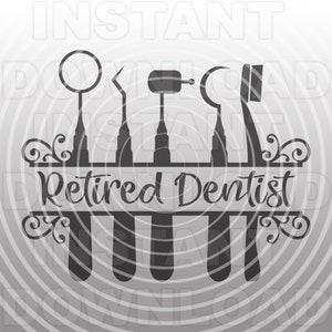 Czcionka Retired Dentist Script SVG File, Dental Tools SVG, Orthodontist SVG, Dentistry SVG - Komercyjne i osobiste zastosowanie - Cricut, Cameo, Silhouette