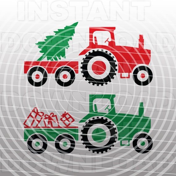 Download Christmas SVGFarm Tractor SVG File Cutting Template-Vector ...