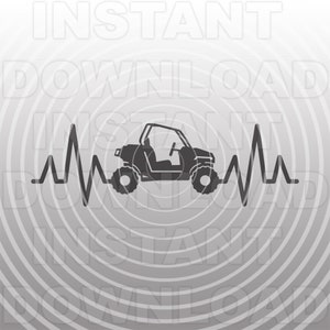 ATV Quad Heartbeat Pulse EKG Strip SVG File,Side By Side atv svg -Vector Art Commercial &Person Use- Cricut,Silhouette Cameo,Vinyl Decal