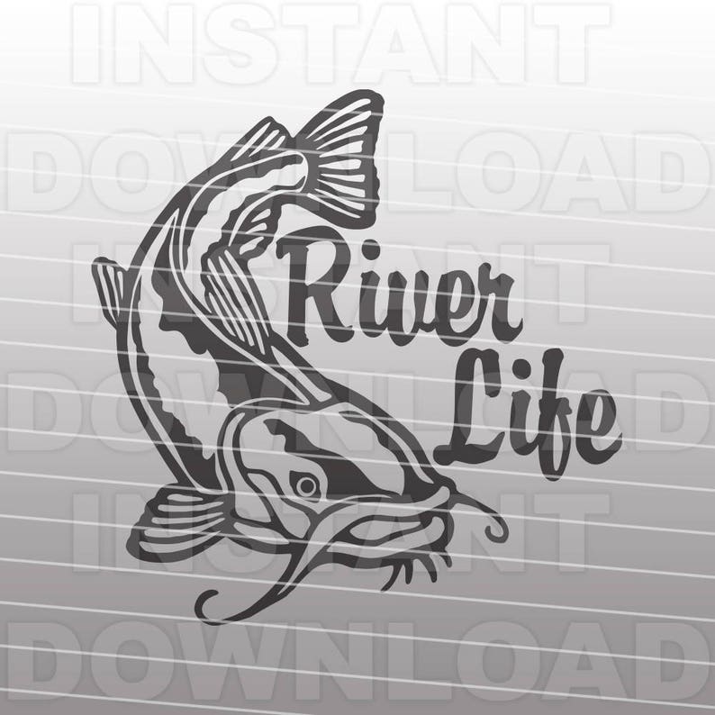 Download Fishing SVG FileRiver Life Catfish SVG File Vector Clipart | Etsy