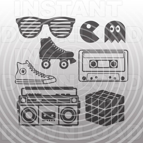 1980s SVG File,80s Retro SVG File,SVG Bundle -Personal & Commercial Use- cricut svg,silhouette svg,svg cut,vector svg,vinyl files,tshirt svg