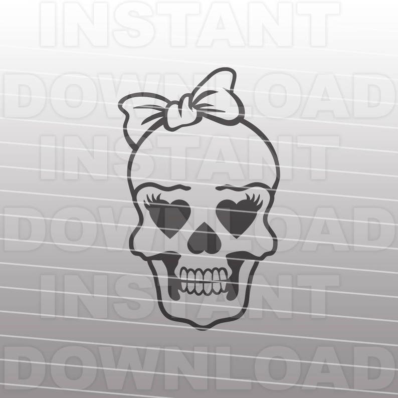 Download Cute Girl Skull SVG FileBones svgSkeleton SVGHalloween SVG ...