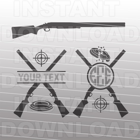 Download Shotgun Monogram Svg Filesporting Clay Svgtrapshooting Etsy