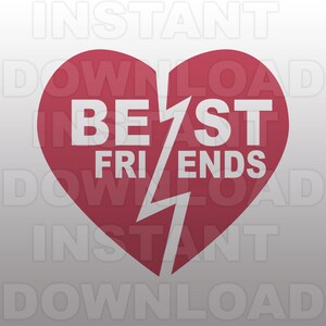 Beste vrienden SVG-bestand, BFF hart SVG-bestand-snijden sjabloon-vector illustraties voor commercieel en persoonlijk gebruik-cricut, cameo, silhouet, vinyl, sticker