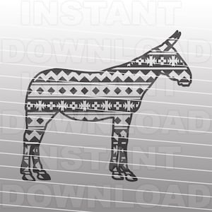 Mule SVG-Datei, Azteken Mule SVG, Mule Southwest Muster SVG - Vektor Clip Art kommerziellen & persönlichen Gebrauch-Cricut,Cameo,Silhouette,Vinyl Cut