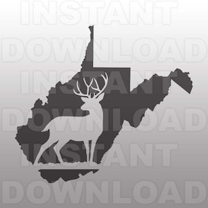 West Virginia Deer Hunting Buck SVG File -Vector Art for Commercial & Personal Use- svg file for Cricut,Silhouette Cameo,Vinyl Decal Design