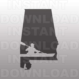 Alabama Kayaking SVG File, Kayak SVG File -Vector Art for Commercial & Personal Use-svg file for Cricut,Silhouette Cameo,Vinyl Template,htv