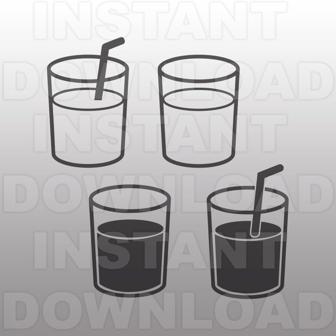 Drinking Glass SVG File,cup SVG File,water Glass Svg,cup With Straw Svg