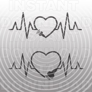 Ultraschall Sonde Herz svg, Herzschlag Puls EKG Streifen Ultraschall Tech SVG-Datei -Vector Art kommerzieller / persönlicher Gebrauch - Cricut, Silhouette, Cameo,