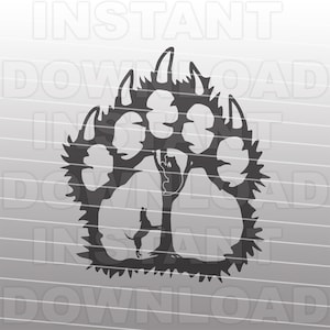 Bear Paw SVG, Bear Hunting SVG-bestand, Dog Treeing Bear SVG, Hunting Dog svg - Vector Art commercieel en persoonlijk gebruik - Cricut, Silhouette, Cameo, Vinyl