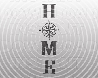 Home SVG File,Welcome svg,Compass Rose SVG File,Compass svg -Vector Art for Commercial & Personal Use- For Cricut,Silhouette,Cameo,Vinyl Cut