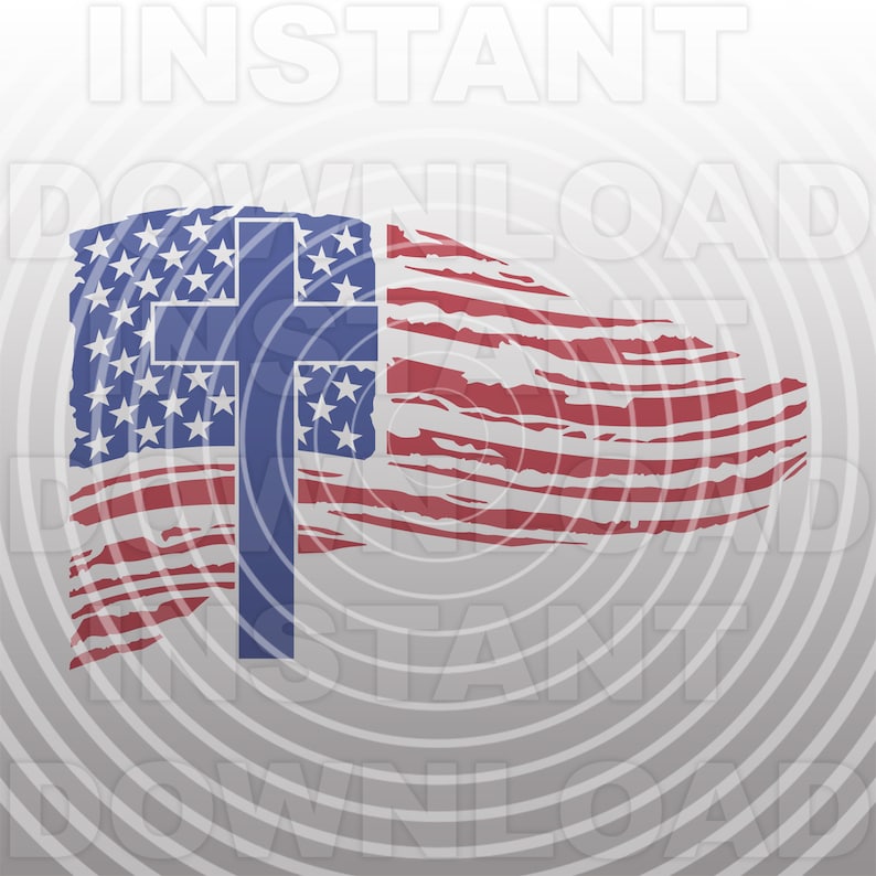 Download Distressed Patriotic American USA Flag and Christian Cross ...