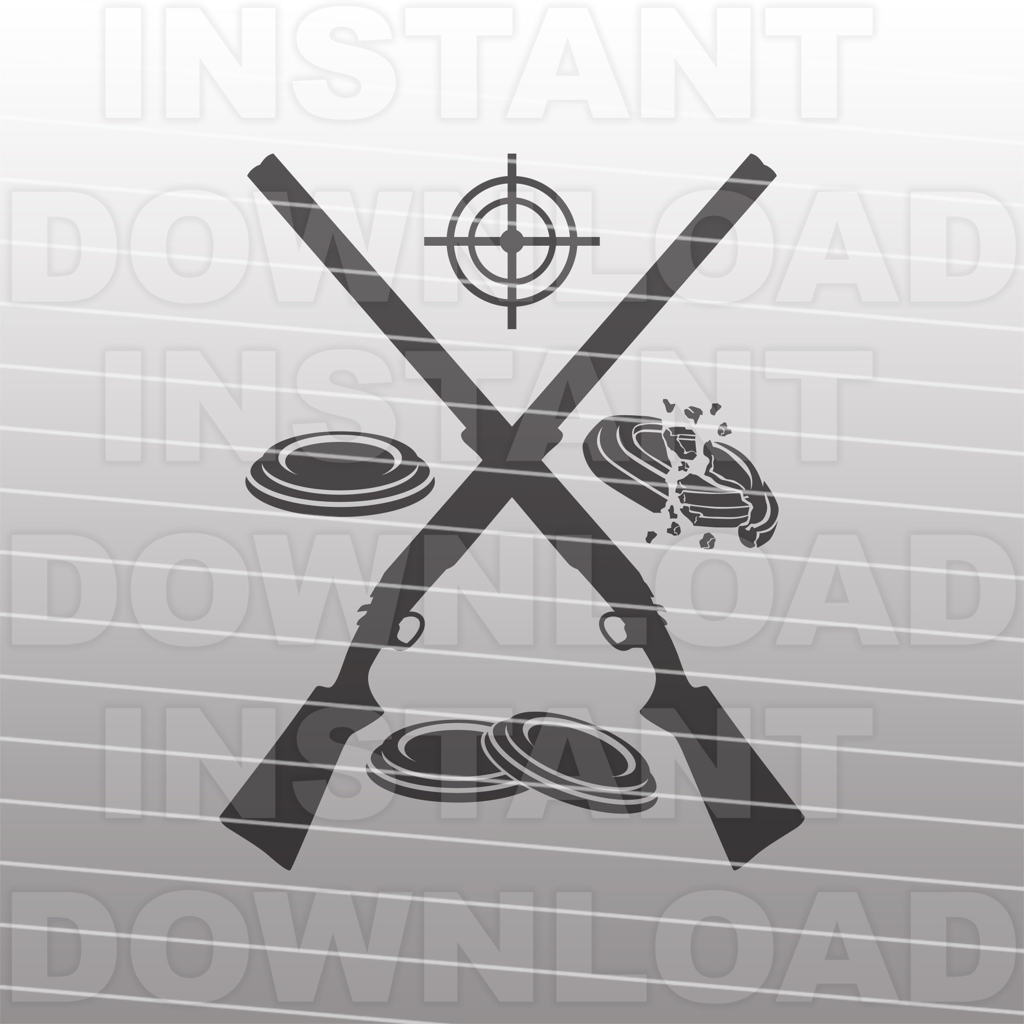 Crossed Shotguns Sporting Clay SVG FileTrapshooting SVGSkeet Etsy