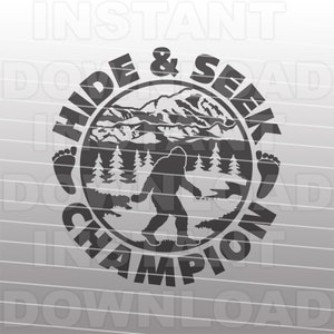 Bigfoot Hide-Seek Champion SVG-Datei, Bigfoot Walking SVG, Sasquatch SVG - Vektorkunst kommerzielle/persönliche Nutzung- Cricut,Silhouette,Cameo,Vinyl