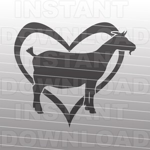 Nigerian Dwarf Buck Goat and Heart SVG File,Dairy Goat svg, Livestock svg,Vector Art,Commercial & Personal Use,Cricut,Silhouette Cameo,Vinyl