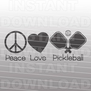 Peace Love Pickleball SVG File,Pickleball svg -Arte vectorial para uso comercial y personal- Cricut Explorar,Silueta,Cameo,Calcomanía de vinilo