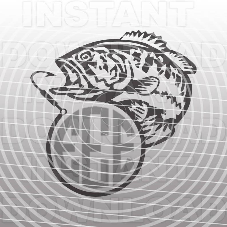 Download Fishing SVG FileFish Hook Monogram SVG FileBass SVGCutting ...