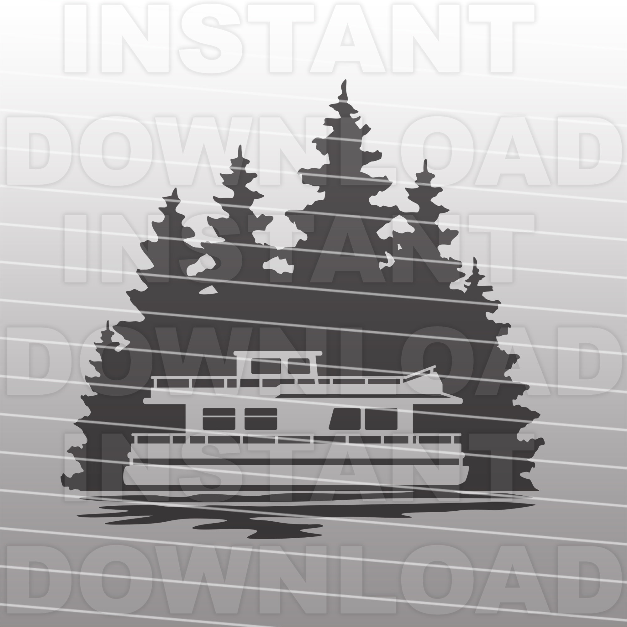 Houseboat Scene SVG FileHouseboating SVGHouseboat SVG Design Etsy