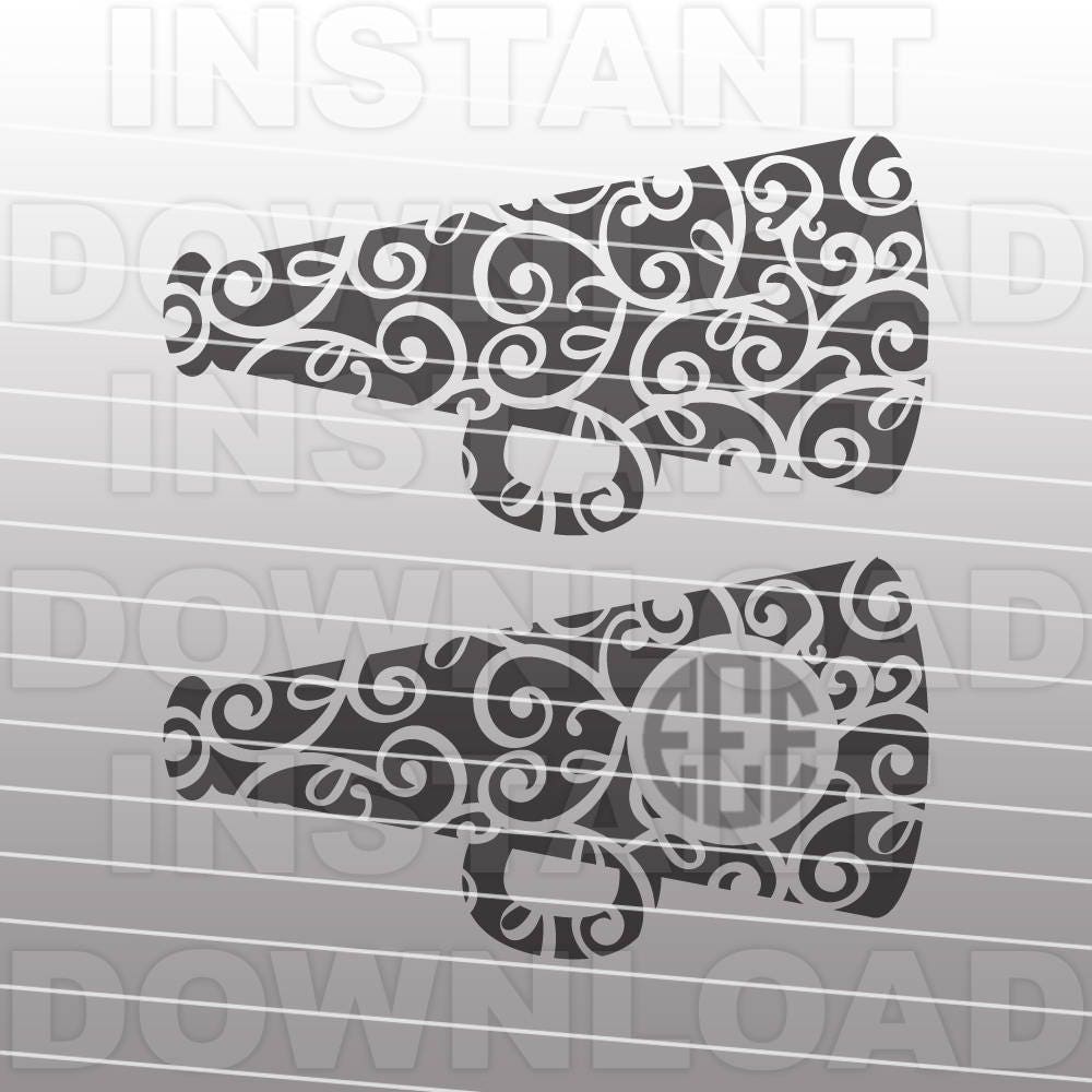 Cheer Megaphone With Flourish SVG File vector Art - Etsy