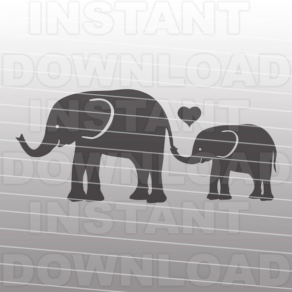 Download Elephant Mom And Baby Svg Fileelephants Svg Filebaby Nursery Etsy
