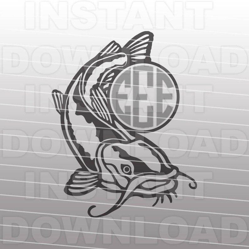 Download Catfish Monogram SVG FileChannel Catfish svgFishing svg | Etsy
