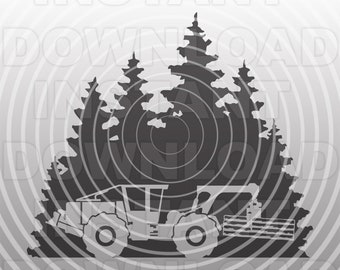 Logging Skidder SVG File,Log Skidder SVG,Forest Scene SVG -Vector Art Commercial/Personal Use- Cricut,Silhouette,Cameo,Vinyl Decal,Vinyl Cut