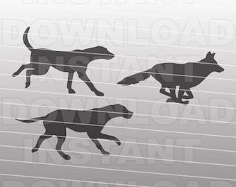 Foxhound Dog Coyote Hunting SVG File -Commercial & Personal Use- svg for Cricut,Silhouette Cameo,vector svg,svg cutting file,vinyl cut