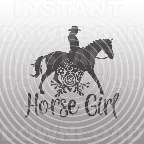 Download Floral Horse Svg Filehorse Girl Svghorseback Riding Svgi Etsy