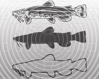 Fishing SVG File,Catfish SVG,Flathead Catfish SVG File -Vector Art Commercial & Personal Use- Cricut,Silhouette Cameo,Vinyl Decal,Vinyl Cut
