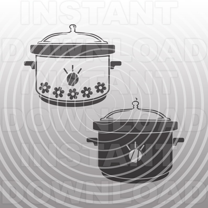 Crock Pot SVG Fileslow Cooker Svgkitchen Svgvector Svgsvg Etsy