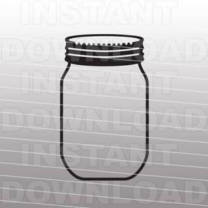 Modello di taglio File SVG Mason Jar - Clip Art per uso personale e commerciale - File di arte vettoriale per Cricut, SCAL, Cameo, Sizzix, Pazzles