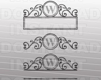 Fancy Ornate Mailbox Monogram Frame SVG File - Commercial & Personal Use - Vector Art for Cricut,Silhouette Cameo,HTV Iron On Decal
