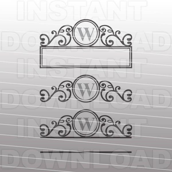 Fancy Ornate Mailbox Monogram Frame SVG File - Commercial & Personal Use - Vector Art for Cricut,Silhouette Cameo,HTV Iron On Decal