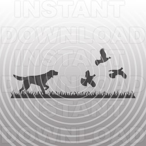 Setter inglés apuntando al archivo Grouse SVG,Bird Dog Grouse Hunting SVG -Vector Format Commercial & Personal Use- Cricut,Silhouette Cameo,