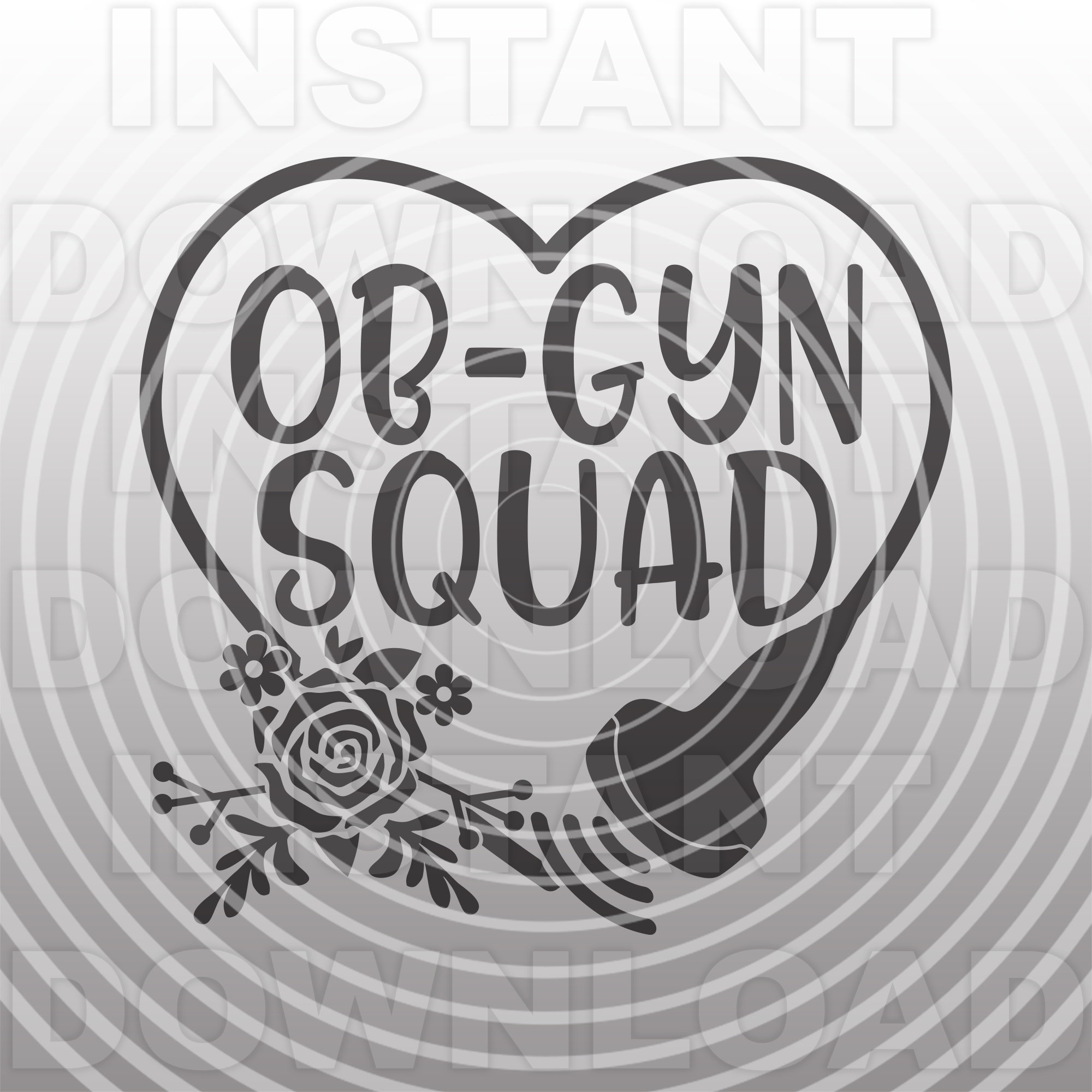 OB-GYN Squad SVG File,floral Ultrasound Probe Svg,sonographer Svg ...