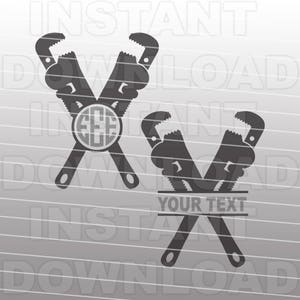 Pipefitter Monogram SVG File,Pipefitter SVG File,Wrench SVG File-Cut File-Vector Clip Art-Commercial & Personal Use-Cricut,Cameo,Silhouette