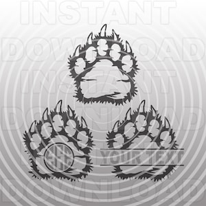 Bear Paw Print SVG-bestand, Grizzly Bear Paw Print SVG - Vector Art Commercial & Personal Use- Silhouet, Cameo, Cricut, Vinyl Cut, Vinyl Decal