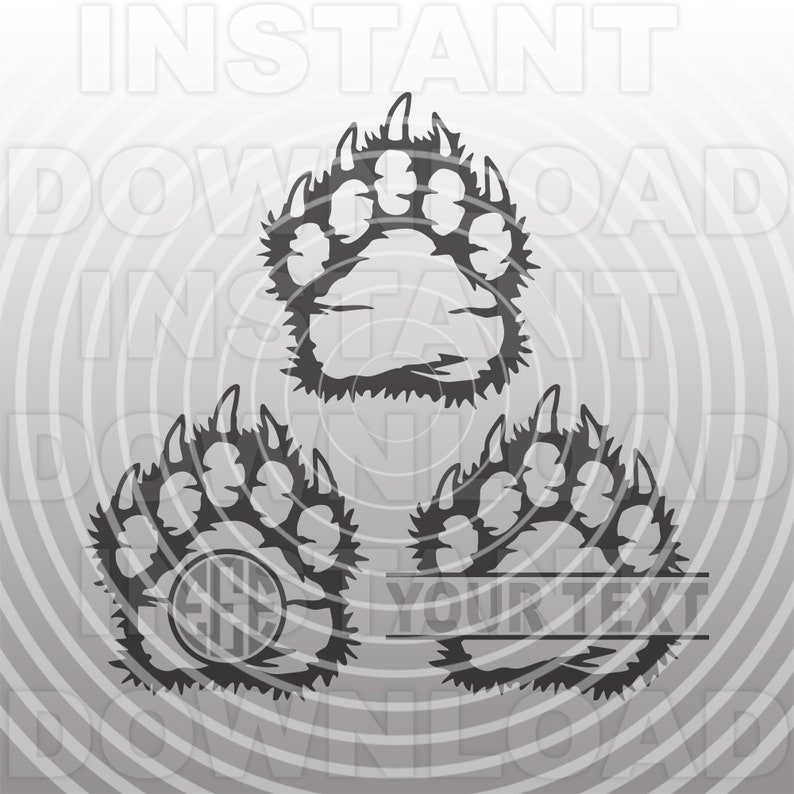 Download Bear Paw Print Svg Filegrizzly Bear Paw Print Svg Vector Art Etsy