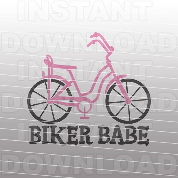 Biker Babe SVG File,Banana Seat Bike SVG,Girls Bike svg -For Commercial & Personal Use- Cricut,Silhouette,Cameo,Vinyl Decal,Iron on Vinyl