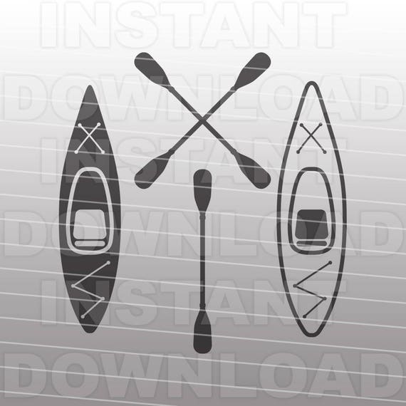 Download Kayak Svg Filekayaker Svgkayak Paddle Svg Commercial Etsy