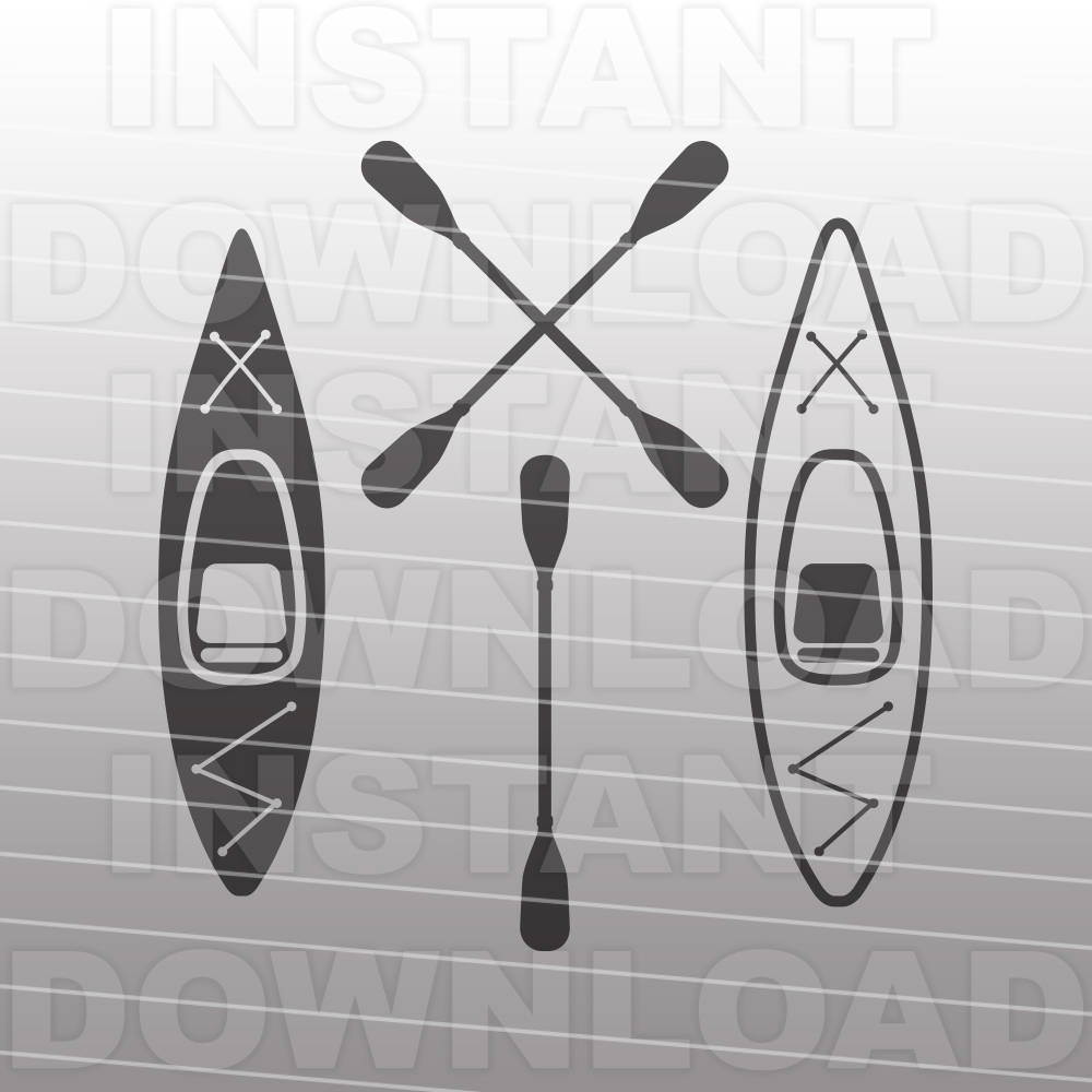 Download Kayak Svg Filekayaker Svgkayak Paddle Svg Commercial Etsy