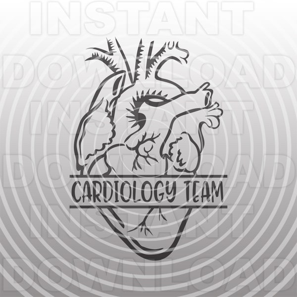 Cardiology Team SVG File,Anatomical Heart SVG,Cardiologist svg -Vector Clipart Commercial/Personal Use- Cricut,Cameo,Silhouette,Vinyl Decal