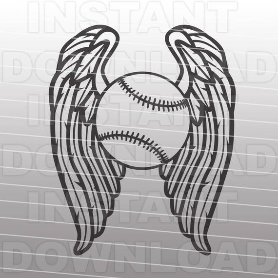 Softball With Wings SVG File Cutting Templateclip Art for Etsy Canada
