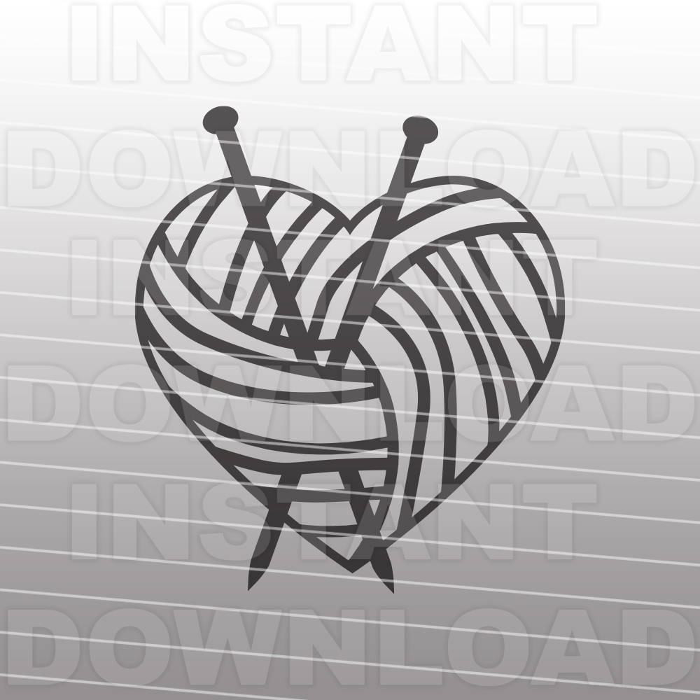 Knitter SVG FileKnitting Heart SVGKnitting Needles svg | Etsy