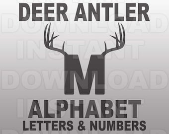 Deer Antler Font SVG File,Antler Alphabet SVG,Antler Monogram Letters SVG - Commercial & Personal Use - Vector svg file Cricut,Silhouette