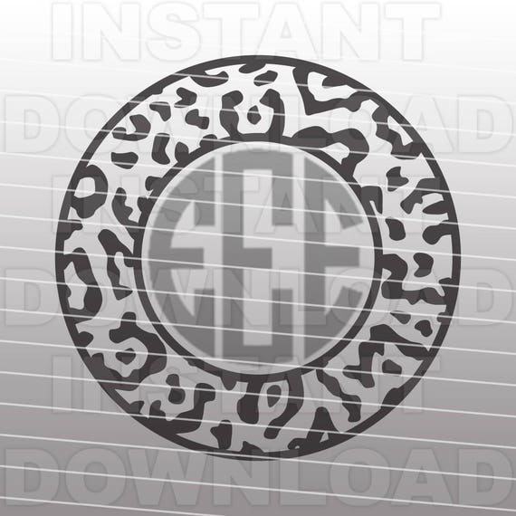 Download Leopard Cheetah Jaguar Circle Monogram Frame Svg Cutting Etsy