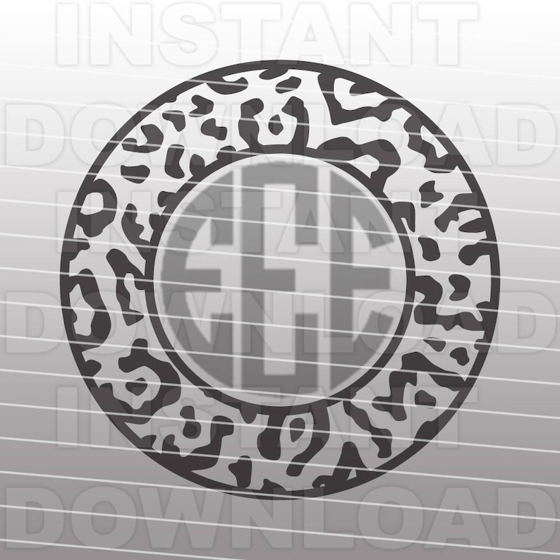 Download Leopard Cheetah Jaguar Circle Monogram Frame SVG-Cutting ...