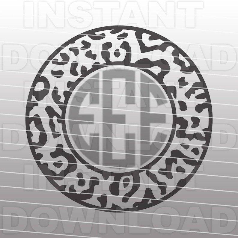 Leopard Cheetah Jaguar Circle Monogram Frame SVG-Cutting ...