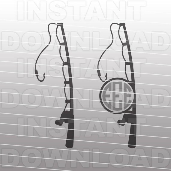 Fishing Pole Svg File Fishing Svg File Vector Art Etsy