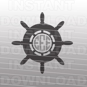 Ships Wheel SVG File,Nautical SVG File,Boating Monogram SVG-Vector Clip Art for Commercial & Personal Use for Cricut,Silhouette,Cameo,Vinyl